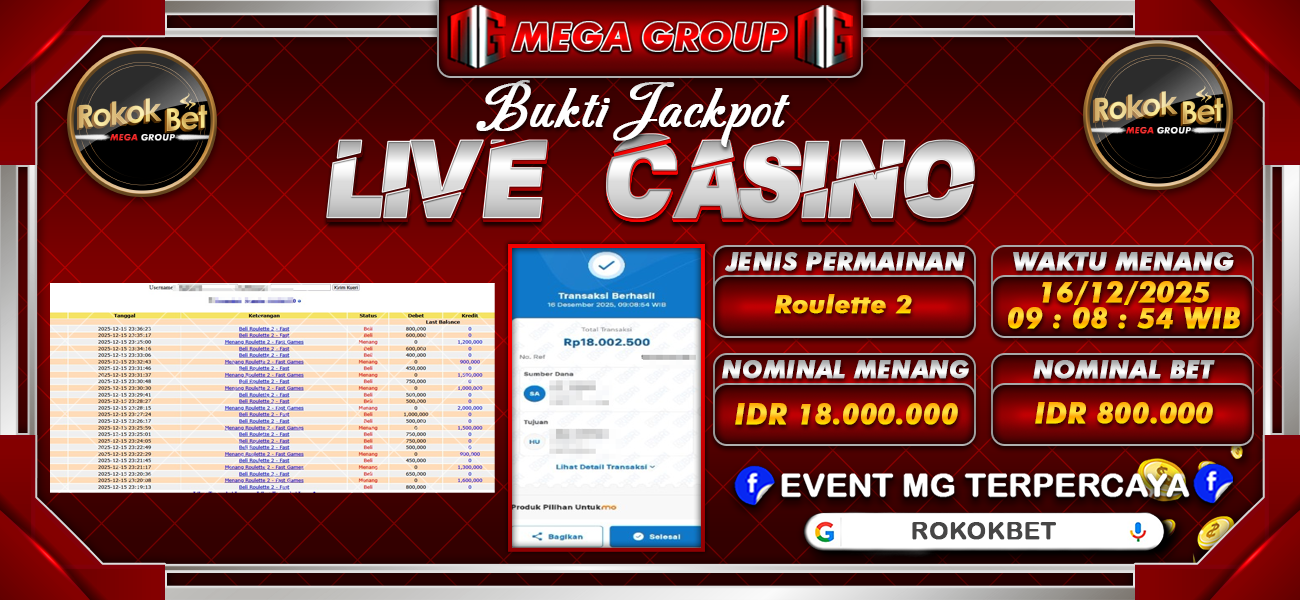 Bukti JP situs Rokokbet hari Selasa, 16 Desember 2025