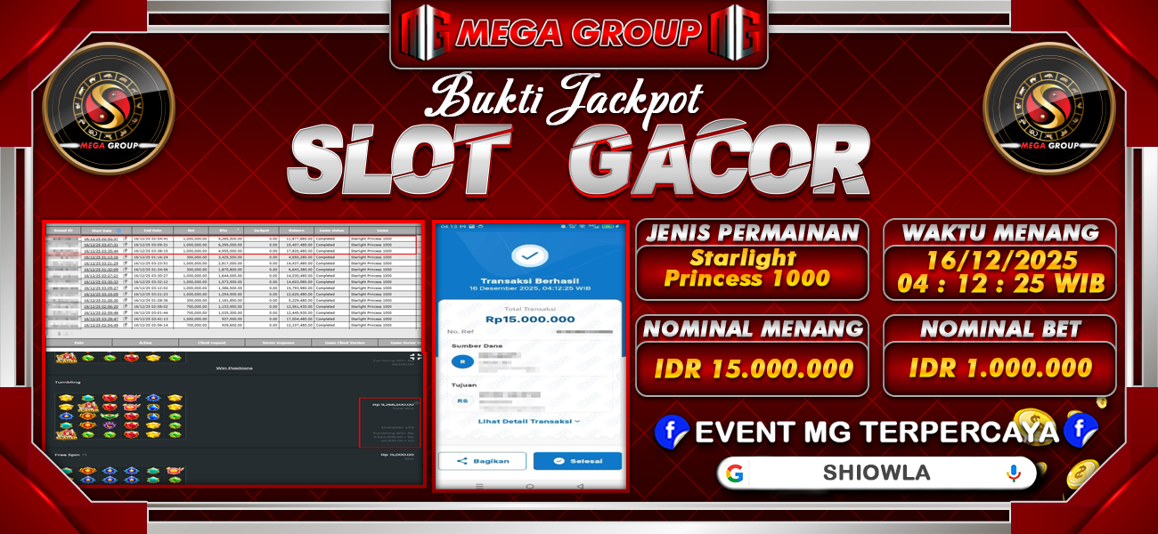 Bukti JP situs Shiowla hari Selasa, 16 Desember 2025