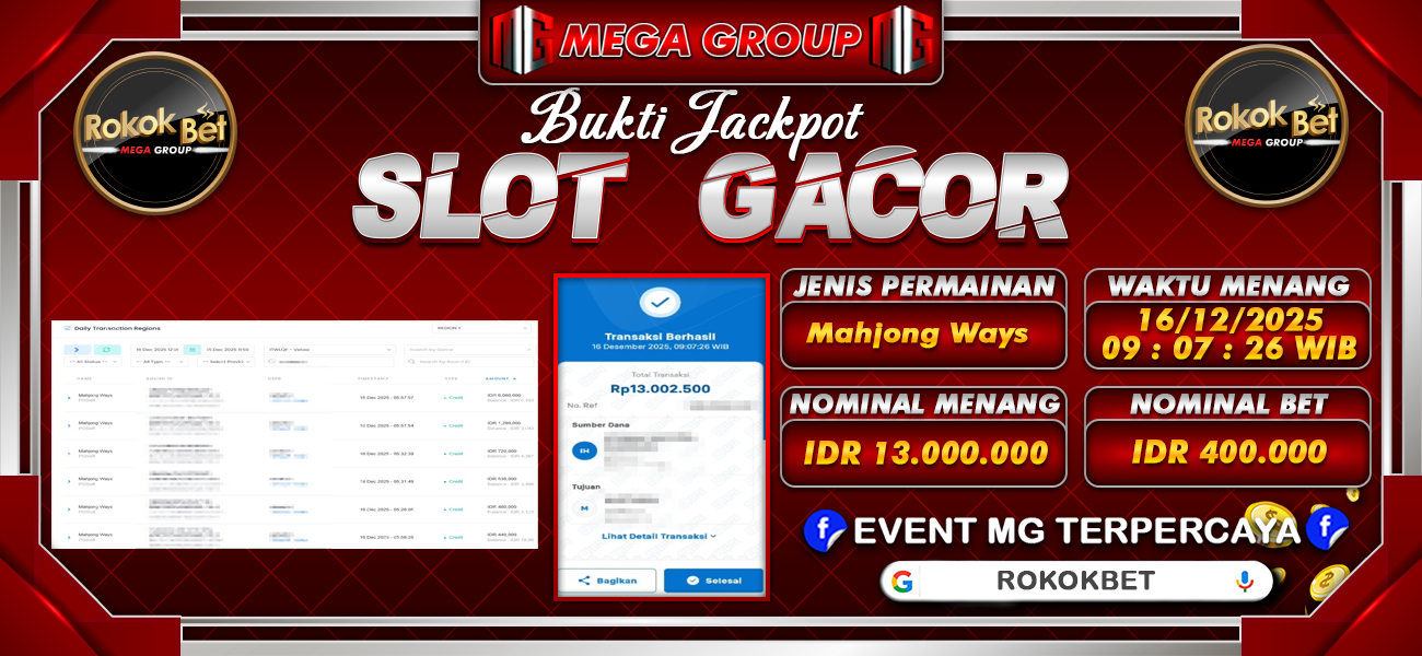 Bukti JP situs Rokokbet hari Selasa, 16 Desember 2025