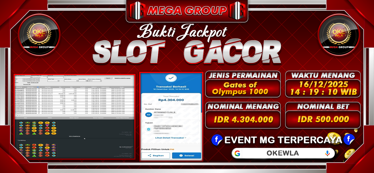 Bukti JP situs Okewla hari Selasa, 16 Desember 2025